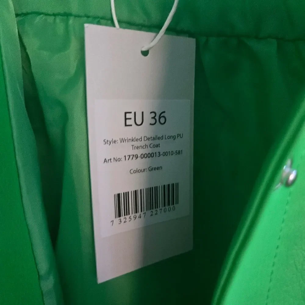 NA-KD Long PU Trench Coat size 36 M 8 US New